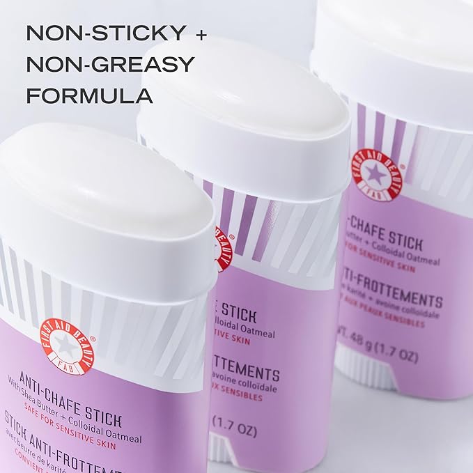 First Aid Beauty - Anti-Chafe Stick with Shea Butter and Colloidal Oatmeal, Clear Sweat-Resistant Chafe Guard Keeps Skin Comfortable for 10K Steps, Safe for Sensitive Skin, Vegan, Cruelty Free, 1.7 oz