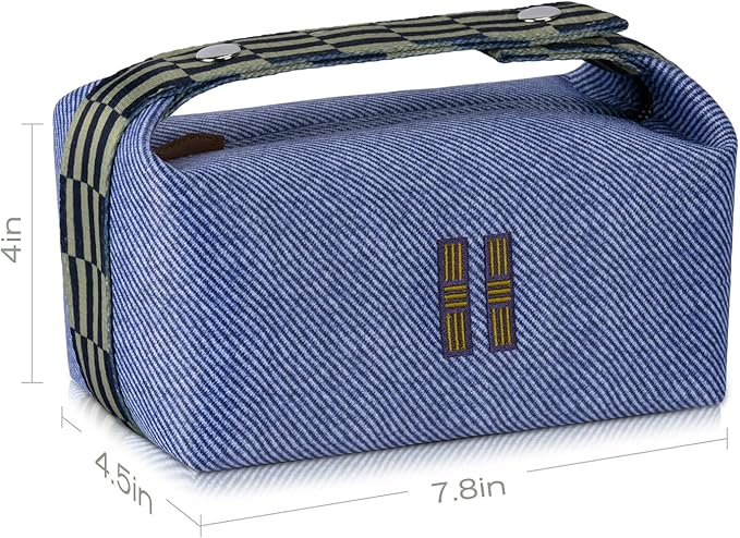 Fashion Makeup Bag for Women, Orange Red Canvas Make up Travel Bag, Hanging Cosmetic Bag Organizer for Wome