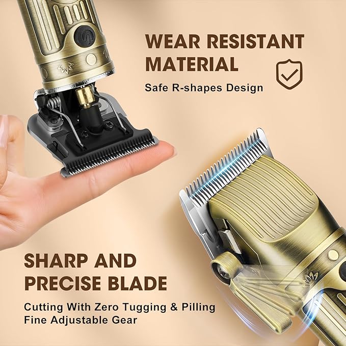 Hair Clippers for Men Shaver Set Professional,Mens Beard Trimmer,Nose Hair Trimmer,Electric Foil Shavers,4 in 1 Barber Clippers for Hair Cutting Grooming Kit & LED Display,Gift for Men