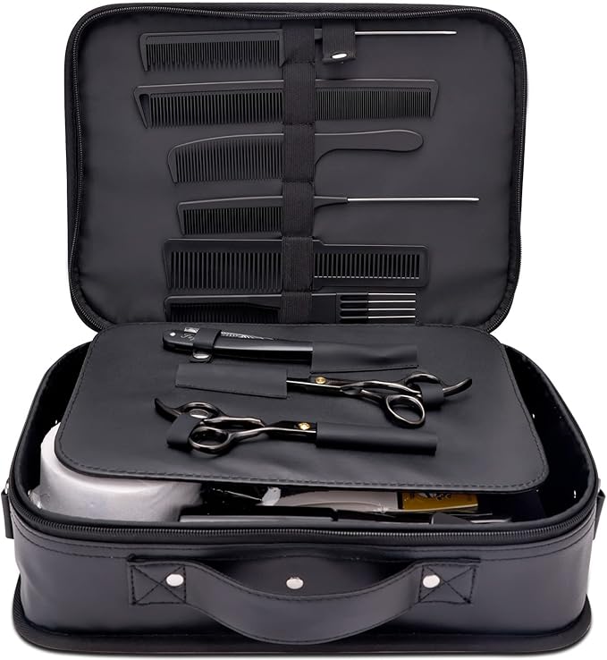 Hair Cutting Scissors Shears Kits, 29 pcs Professional Haircut Scissors Set for Barber, Salon, Home, Complete Hair Cutting Kit Includes Barber Bag, Thinning Scissors, Combs, Barber Cape...