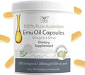 Emu Oil Capsules - Heart, Hair, Metabolism & Joint Support Supplement - Pharmaceutical Grade Emu Oil with CLA, Omegas 3, 6 & 9 with Vitamin K2, A & E by Y-Not Natural - 1000mg, 500 Capsules
