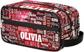 Personalized Makeup Bag with Name, Travel Cosmetic Bag for Women, Friends, Mother's Day, Bridesmaid, Bride, Wedding, Graduation, Red Galaxy Universe