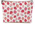 Cute Pink Strawberry Makeup Bag Retro Fruit Cosmetic Bag Friend Friendship Gifts for Women Girls Sister Bestie Coworker Travel Organizer Zipper Pouch Christmas Thanksgiving Birthday Gifts