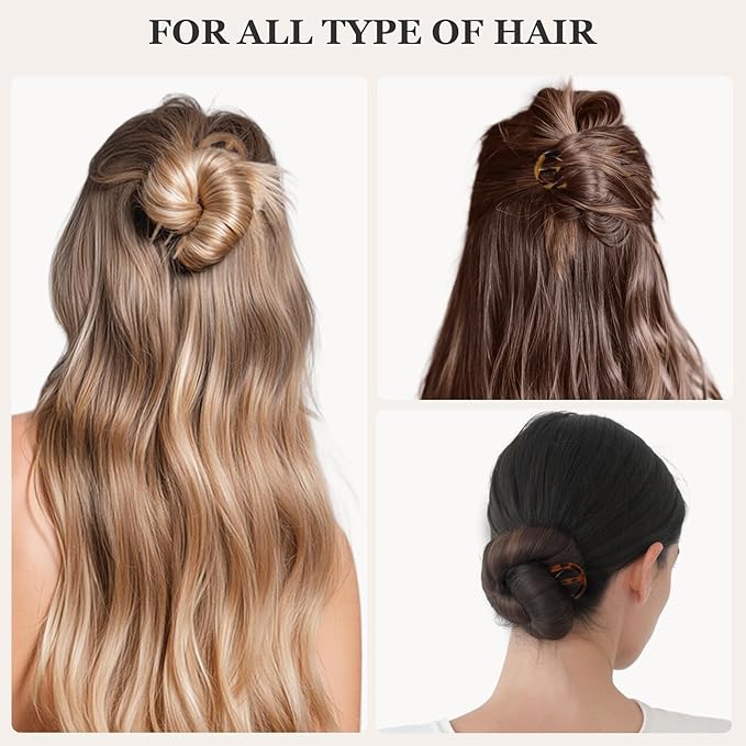 Sunolga 6PCS French Hair Pins for Women, French Pins Hair, Large Hair Styling Pins for Thin Thick Hair, Unique 3 Internal Teeth Hair Sticks Hairpin（leopard print）