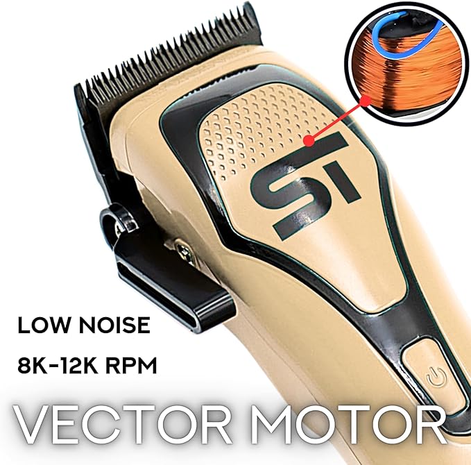 Supreme Trimmer Darkstar 72 Clipper with Magnetic Vector Motor | 180 Min Run Time, 9000 RPM Barber Hair Clipper | Low Noise, Professional Clipper DLC Blades | STC72
