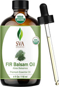 SVA Fir Balsam Essential Oil Organic – 4 Fl Oz – 100% Natural Organic Fir Oil - for Diffuser, Hair Care, Face, Skin Care, Aromatherapy, Scalp and Body Massage, Soap and Candle Making – with Dropper