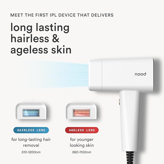Nood™ Flasher Pro — IPL Laser Hair Removal Device & Anti-Aging Red Light Therapy for Women & Men — Pain-free & Permanent, Visible Results After First Use & Works Everywhere Hair Grows — Matte Black
