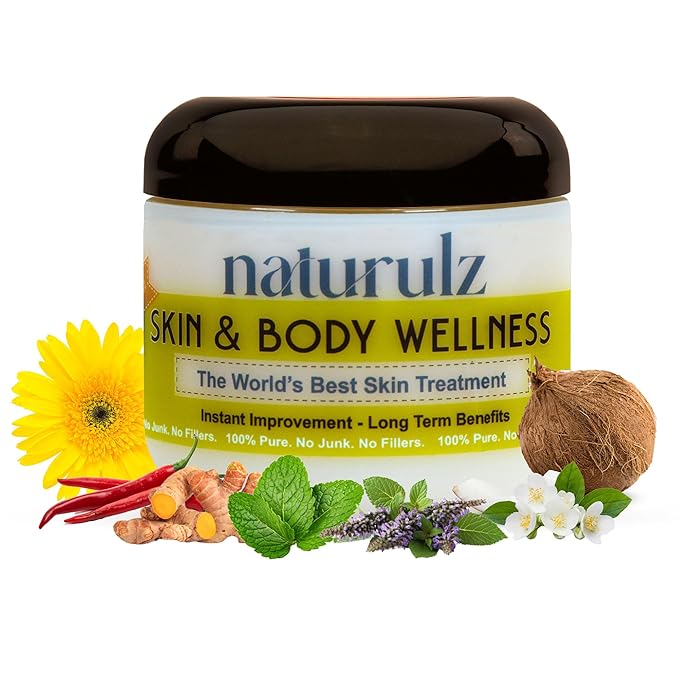 Naturulz Skin & Body Wellness 4oz – Everyday Essentials with Nourishing Coconut oil, Antioxidant-rich Turmeric, Oregano, Parsley, Rosemary & More, Body Butter for Summer Beach Vacation Essentials