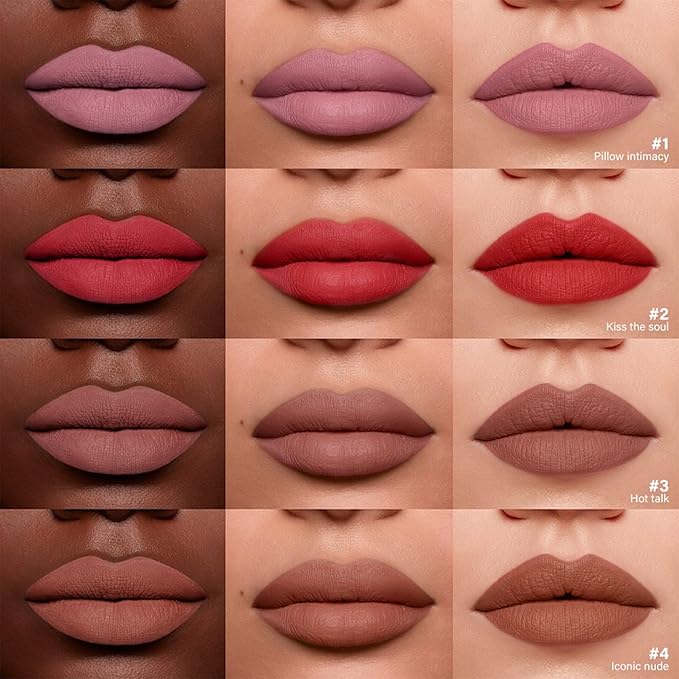 Matte Lip Liner Pencil Set,4 Colors Mini High-Pigmented Long Lasting Waterproof Cream Smooth Texture Lip Color Mini Combo Set Makeup (Sharpener Not Included)