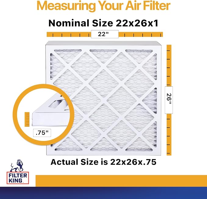 Filter King 22x26x1 Air Filter | 4-PACK | MERV 13 HVAC Pleated A/C Furnace - Image 2