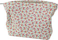 Large Capacity Cotton Printed Makeup Bag - Travel Cosmetic Pouch & Toiletry Organizer with Zipper, Perfect for Daily Use or as a Gift