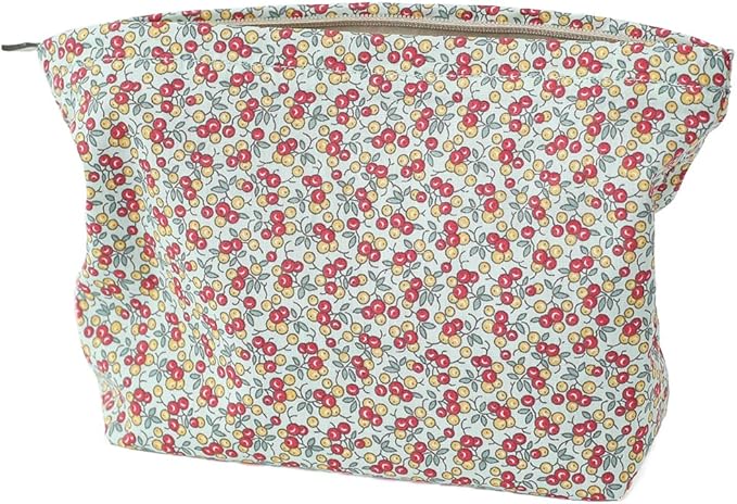 Large Capacity Cotton Printed Makeup Bag - Travel Cosmetic Pouch & Toiletry Organizer with Zipper, Perfect for Daily Use or as a Gift