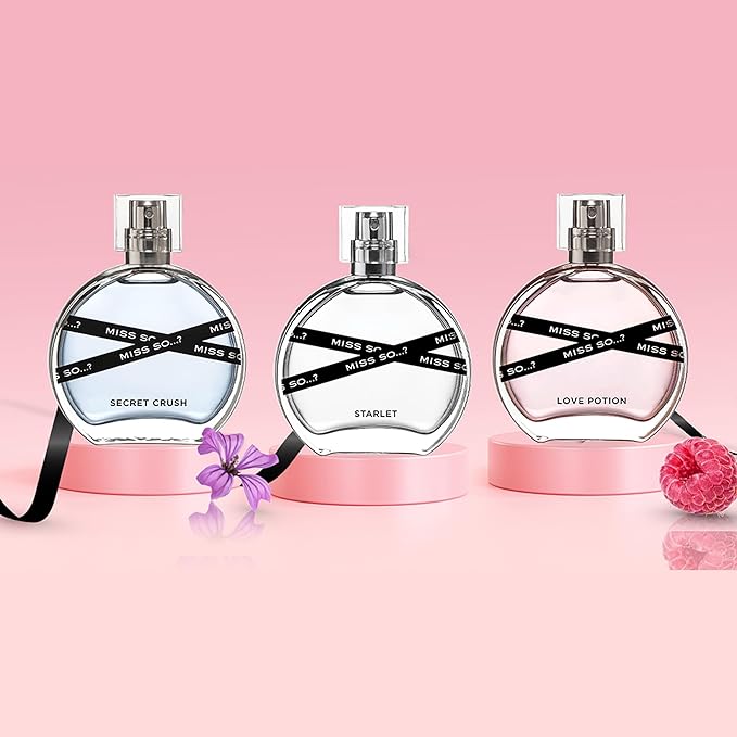 So…? Miss Set - Perfumes for Women with Floral, Fruity and Vanilla Perfume Notes - 800 Sprays - Gifts for Women - 3 pcs Gift Set
