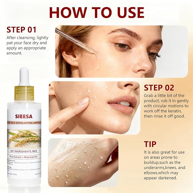 Peel Shot Glow White Rice Peeling Ampoule, Fermented Rice Extract Formula for Gentle Exfoliation, Soothes & Hydrates, For Various Skin Types (2.7 fl oz)