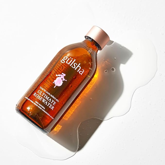 GULSHA ULTIMATE ROSEWATER, Natural Rosa Damascena Flower Water, Cleanses, Nourishes and Tones Skin, Restores Radiance to Your Skin, Free from Chemicals, 100% Natural Glow Rose Essence, 250ml/8.45fl oz