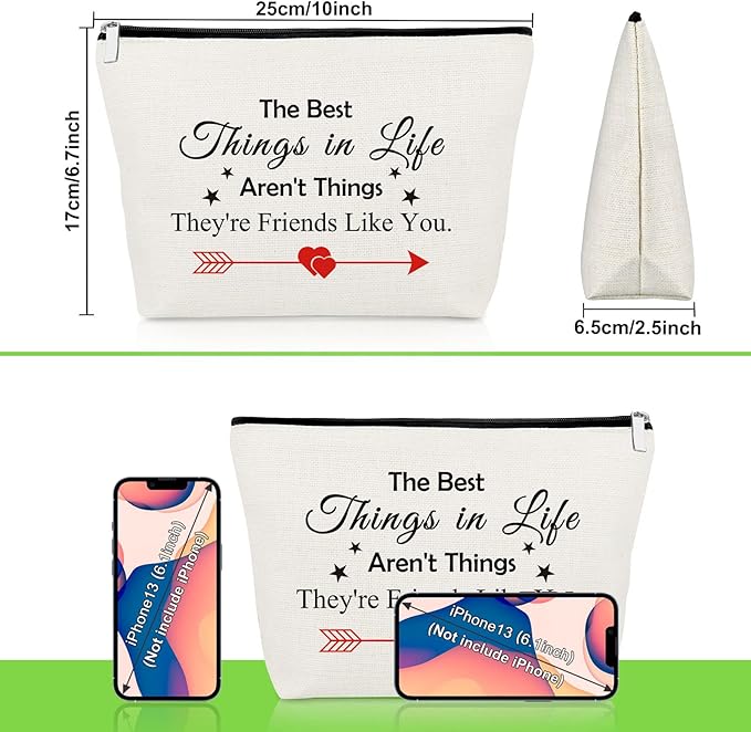 Best Friend Ever Makeup Bag Best Friend Birthday Gifts Inspirational Gifts for Women Friendship Presents for Soul Sister Christmas Mothers Day Presents Friendship Appreciation Travel Cosmetic Pouch