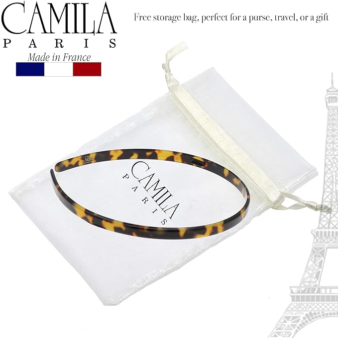 Camila Paris CP3469 French Headband for Women, Handmade Tokyo, Strong Hold Grip Women's Hair Band, Ligth and Very Flexible, No Slip and Durable Styling Girls Hair Accessories, Made in France