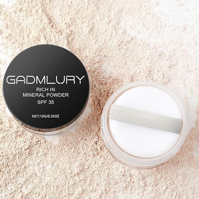 Mineral Powder Foundation, SPF 35, Sunscreen Lightweight Loose Powder, Hydrating Fair Neutral Coverage, Natural Finish Base Makeup (Solar Linen)