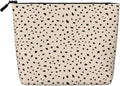 MOLAIGIN Cool Leopard White Cheetah Print Cosmetic Bag For Women, Travel Makeup Bag, Toiletry Zipper Bag, Large Capacity Aesthetic Cases