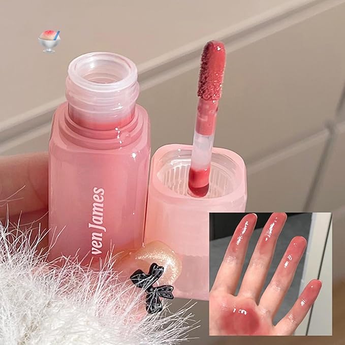 4PCS Hydrating Lip Gloss Set,Highly-Pigmented Korean Lip Glaze,Plumping Lipgloss, Moisturizing Mirror Liquid Lipstick, Non-Stick Cup,Glossy Finish,Long-lasting Natural Makeup