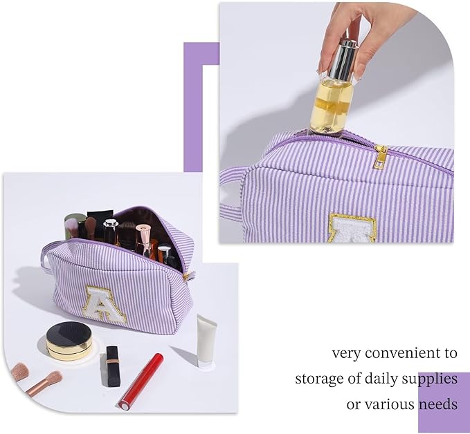 YOOLIFE Birthday Gifts - 21st 20th 30th 40th 50th 60th Birthday Gifts for Women, Happy Birthday Gifts, Personalized Birthday Gifts for Women, Monogram Initial Makeup Bag, Cosmetic Bag for Women S