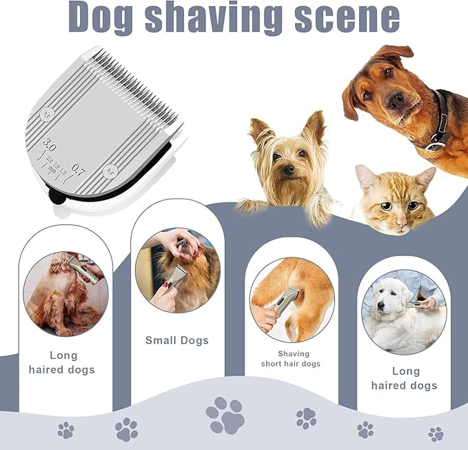 Audoc 5 in 1 Blades Adjustable Dog Grooming Replacement Blades Compatible with Wahl Animal Clipper Arco, Bravura, Chromado, Creativa, Figura, and Motion Pet, Dog, and Horse (Silver/2PC)