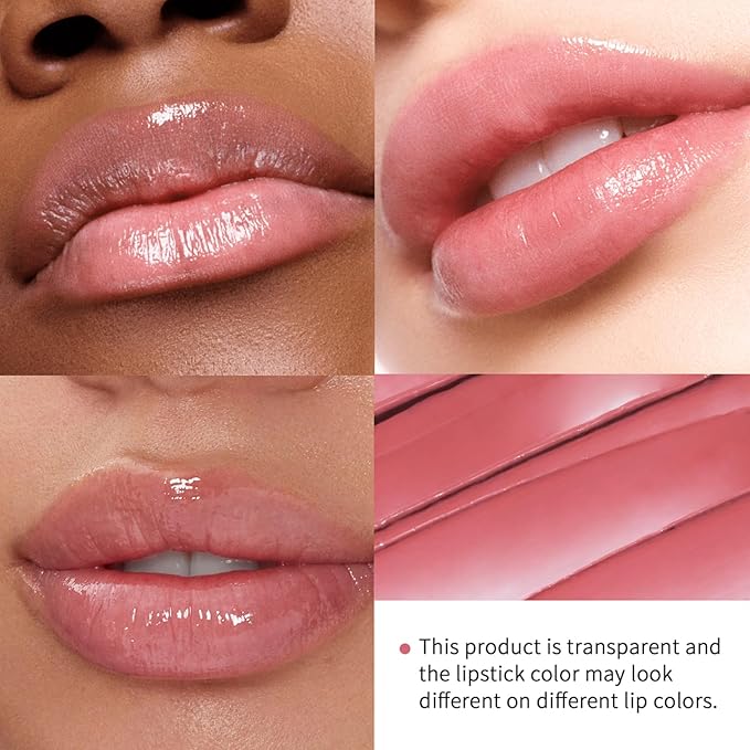 WEEMAY Honey Noir Pink Honey Lip Gloss, Deep Moisturizing Tinted Lip Balm, Nourishing honey Noir Lipstick, Pink Lip Gloss, Hydrating Lipgloss for All Skin Tones