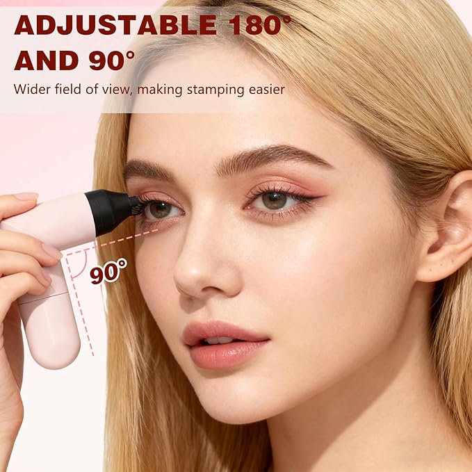 2pcs Gel Eyeliner Pencil Set, New Foldable Eye Liner Stamp for Perfect Wings, Smudge Proof & Waterpoof Liners Tool Pen (Brown)