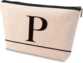 Letter A-Z Initial Personalized Makeup Bags, Birthday Gifts for Women, Monogrammed Gifts for Women Mom Sister Best Friend Bride Bridesmaid, Mothers Day, Christmas, Small Travel Cosmetic Bag (P)