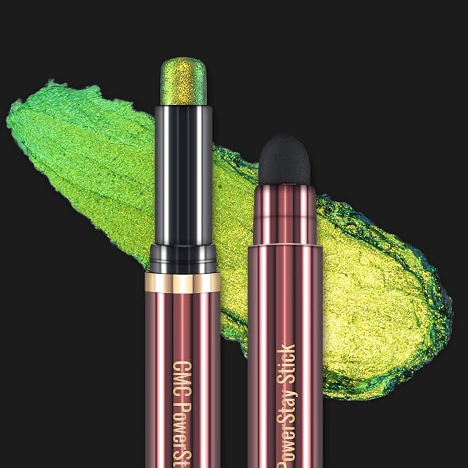 CHARMACY New Duochrome Long Stay Eyeshadow Stick, Creamy Eye Shadow Stick, Multicolor-Shifting Glitter Eyeshadow, Waterproof & Smudge-Proof, High Pigmented, Built-in Smudger #08