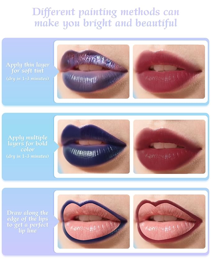 Lip Stain Masque Lip Liner Stain Long Lasting Waterproof Lip Tint Stain Semi-Permanent Lip Tattoo Transfer Proof Non-Drying Matte Finish Suitable for Women's Daily Lip Makeup