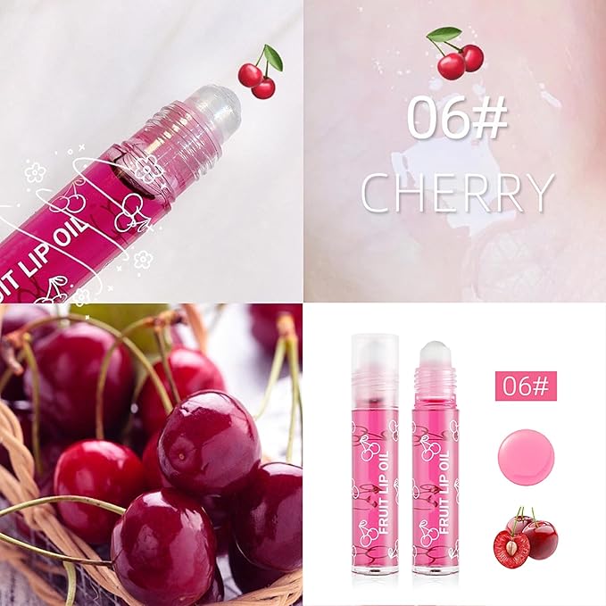 Girls Roll On Lip Gloss Set with Case, 4 Pcs Glossy Lip Make up for Kids and Teens Fruity Flavors, Kid Friendly, Party Gift, Best Friends (Pink-4, M)