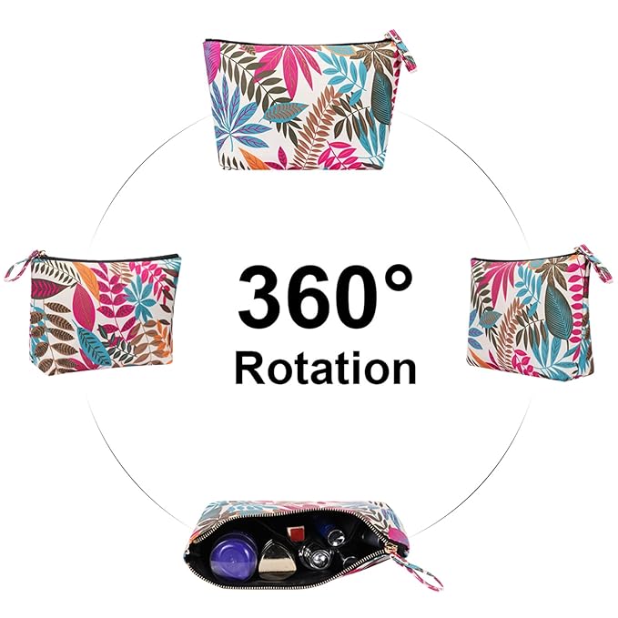 Travel Makeup Bags Cosmetic Case Toiletry Bag for Women, Maple Magenta