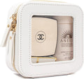 KOTORA Small Makeup Bag for Purse Cute Travel Makeup Bag Clear Cosmetic Bag with Zipper, Car Make Up Bag Organizer Storage Traveling Car Accessories Travel Essentials for Women (Mini White)