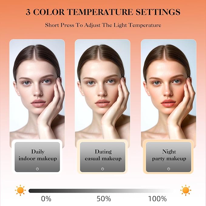 Travel Makeup Bag With LED Mirror,Cosmetic Train Case with 3 Color Setting,Cosmetic Makeup Organizer Bag with Adjustable Dividers,Portable Make up Box with Make up Brushes Holder Storage（Caramel）