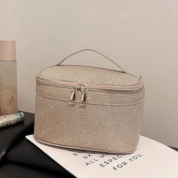 EURYNOME Makeup Bag with Custom Letter G, Water-Resistant Travel Organizer Pouch, (8.3x5.1x5.1 Inch) Cosmetic Case for Women