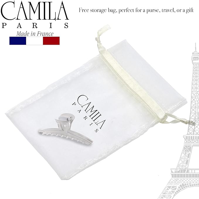 Camila Paris CP3230 French Hair Clip for Women, Narrow, Strong Hold Grip Double Teeth Girls Hair Claw Clips Jaw, Fashion Durable Styling Hair Accessories for Women, Made in France