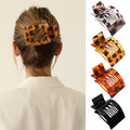 Velscrun Flat Hair Clips for Women Girls, Bright Leopard Color Lay Flat Claw Clips, Strong Hold Large Hair Clip for Thick Hair, French Duck Billed Hair Jaw Claw Clip, Non Slip Grip for Daily Styling