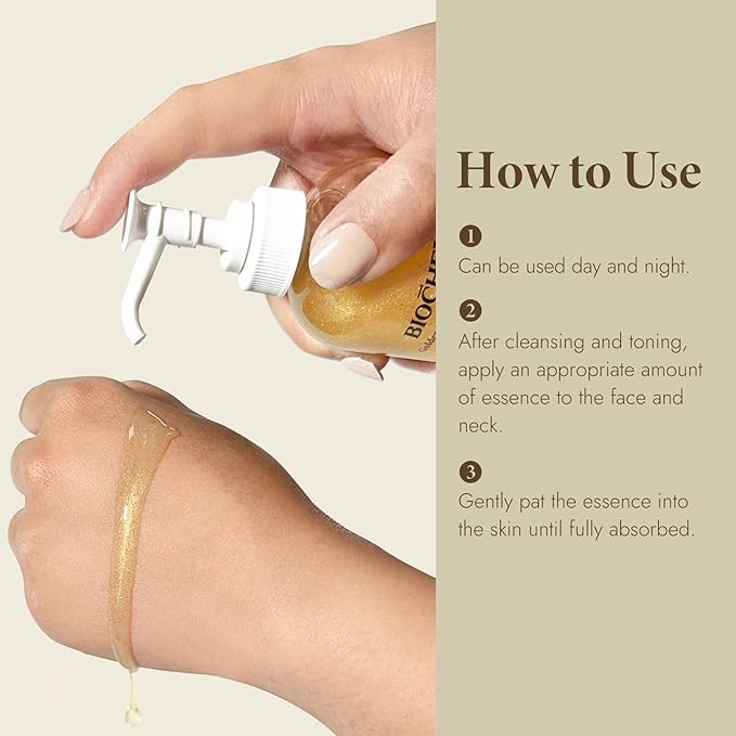 BIOCHEM Golden Placenta Ultra Essence - Placenta Face Serum with Gold Foil, Anti-aging, Hydrating, Firming, Wrinkles, Fine Lines and Skin Tone, Gentle Skincare for Fragrance-Free(4.06 fl. oz / 120 mL)