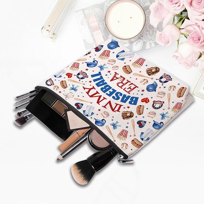Baseball Gifts Makeup Bag for Women Birthday Gift for Baseball Lovers Baseballs Fans Merch Cosmetic Bag Pouch
