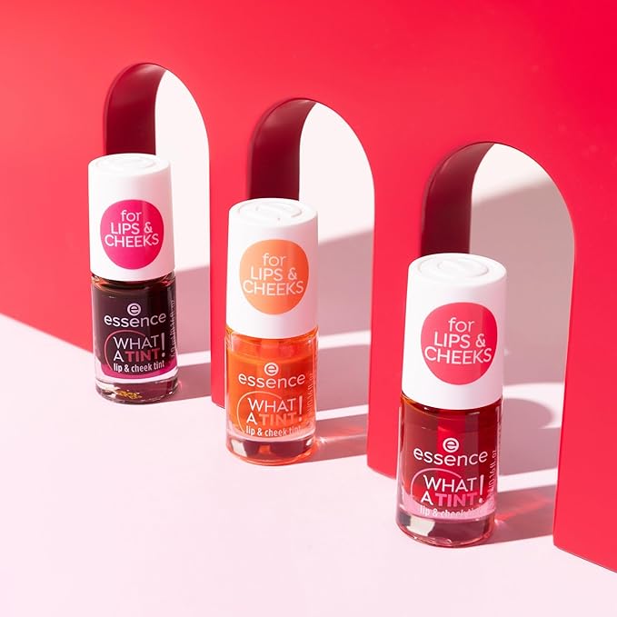 essence | What a Tint! Lip & Cheek Tint | Long-Lasting Liquid Blush & Lip Stain | Non-Sticky & Kiss-Proof | Vegan & Cruelty Free (01 | Kiss from a Rose)