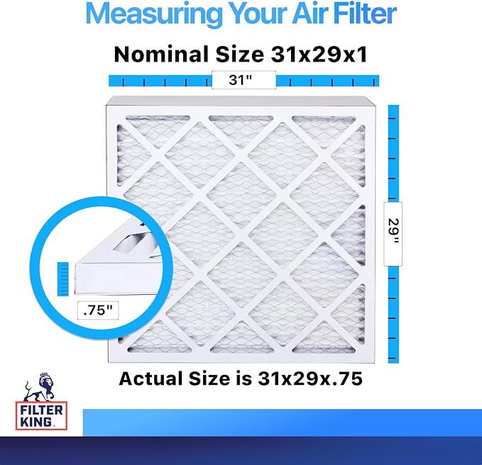Filter King 31x29x1 Air Filter | 4-PACK | MERV 8 HVAC Pleated A/C Furnace - Image 2