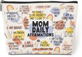 Daily Affirmations for Women Makeup Bag Mom Gifts Mom Stuff Mental Health Gifts Inspirational Gifts for Women Mother Mama Mommy Gifts for Mom from Daughter Son Birthday Mothers Day Travel Toiletry Bag