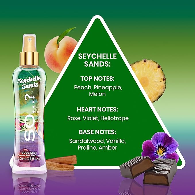 So…? Seychelle Sands Body Mist Oriental Vanilla Body Spray for Women with Peach, Rose Notes - Gifts for Women - 6.9 oz