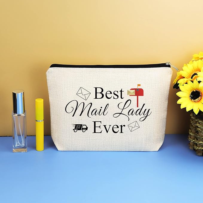 Mail Carrier Gifts Makeup Bag for Women Postal Worker Thank You Appreciation Gifts Cosmetic Bag Pouch Birthday Christmas Gift for Mail Carrier Lady Retirement Gift