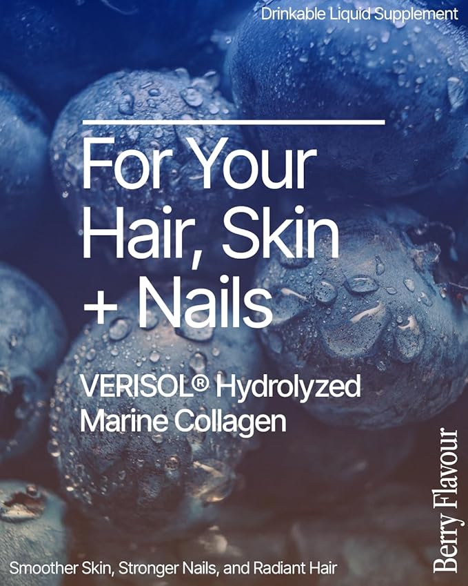 BeMe Liquid Collagen for Women - 2500mg Verisol Collagen Liquid with Biotin, CoQ10 & Vitamin C - Clinically Proven Collagen Peptides for Hair, Skin & Nails - 15 Mixed Berry Sachets