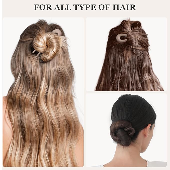 Sunolga 8PCS French Hair Pins for Thick Hair, Fashion French Pins Hair Styling, Matte French Hairpin for Women Fine Hair Accessories, French Twist Pin Wavy U Shaped Holiday Gifts