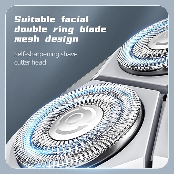 Men's Shaver Electric Rotary Razor 3D Floating Cutter Head Type-c One Hour Fast Charge Waterproof Razor with Led Display Wet Dry Shaving X3 Series Gift for Dad Husband Boy Friends