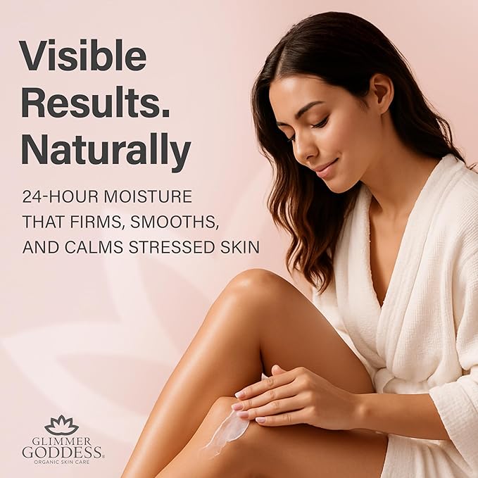 Glimmer Goddess Organic Whipped Body Butter for Women - Moisturizer Cream with Shea & Cocoa Butter, Almonds & Coconut Oil - Autumn Breeze, 8oz