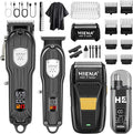 HIENA PRO Professional Hair Clipper Kit, Rechargeable Cordless Barber Kit and Hair Cutting Set, Electric Foil Shavers and Beard Trimmers, Ear, Nose Hair Trimmer Set & Facial Grooming Tool (Black)
